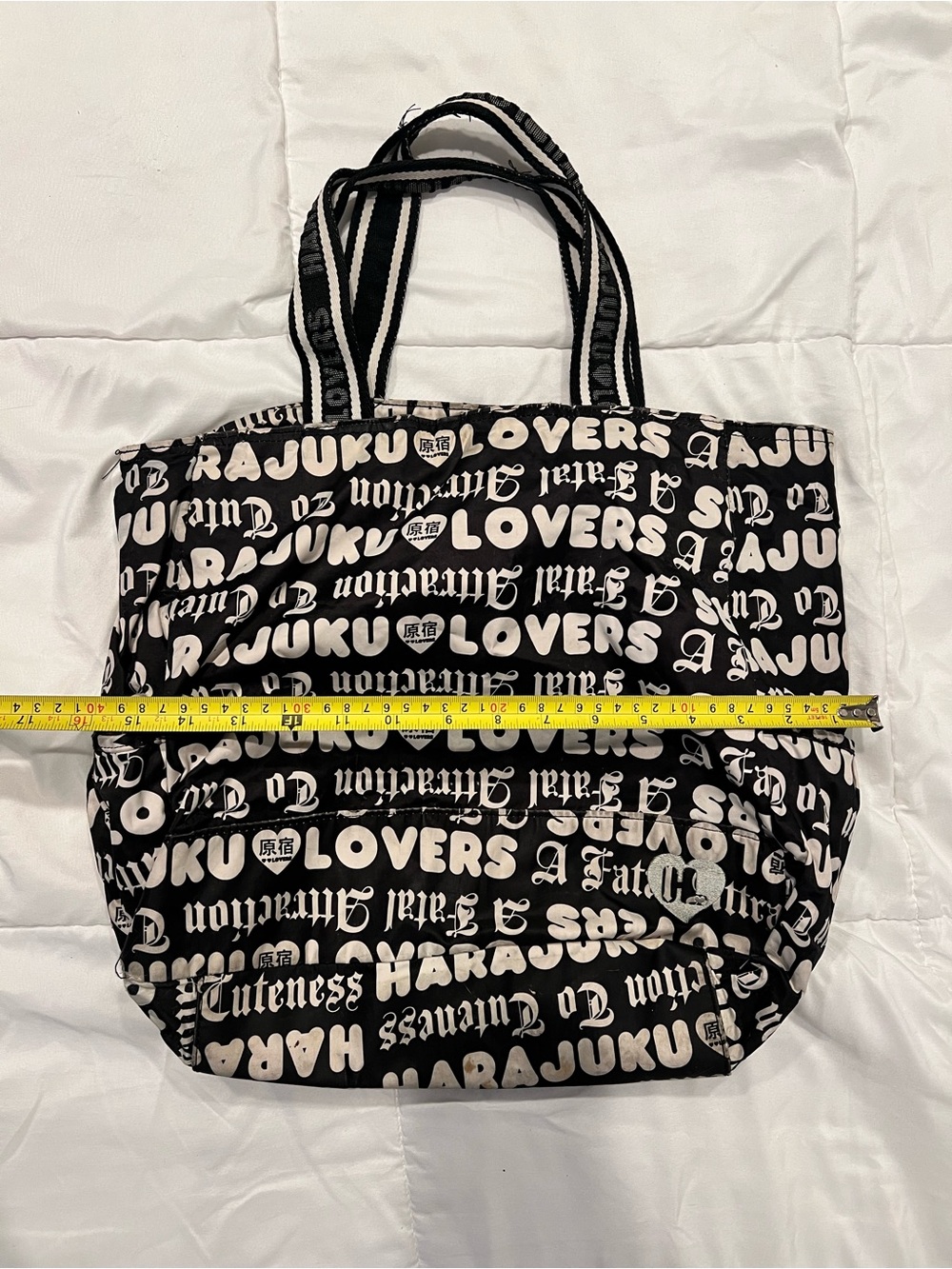 Harajuku Lovers Black & White Logo Print Tote
